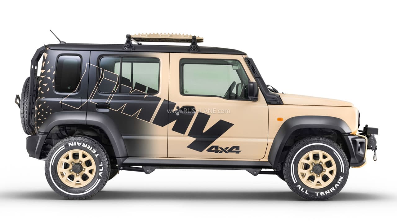 Maruti Suzuki Jimny Conqueror Concept with off-road graphics, revealed at Auto Expo 2025