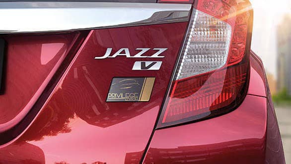 Honda Jazz V Privilege Edition emblem badge, next to the taillight