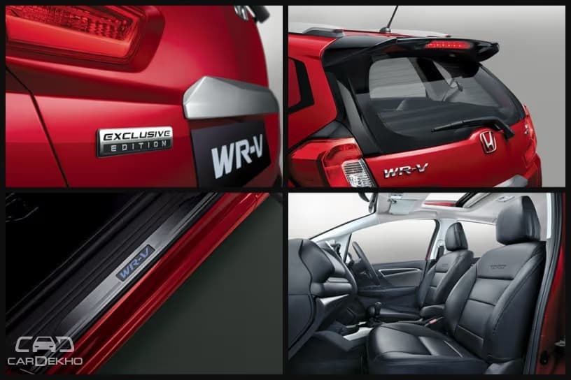 Honda WR-V Exclusive Edition details — badge, spoiler, sill garnish and interior